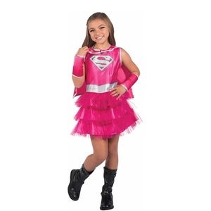 Pink Supergirl Child's Costume, Medium (8-10)
